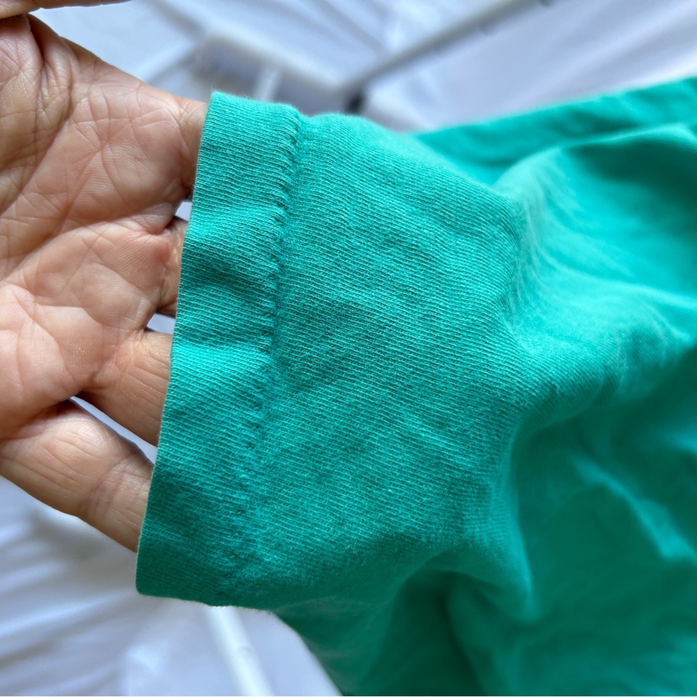 Vintage 90’s Basic Teal Single Stitch “Solvang” S… - image 6